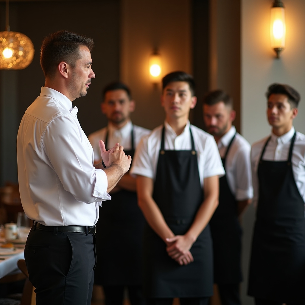 Брифинг команды ресторана перед сменой